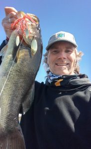 Big bass caught on bait school baits spinnerbait